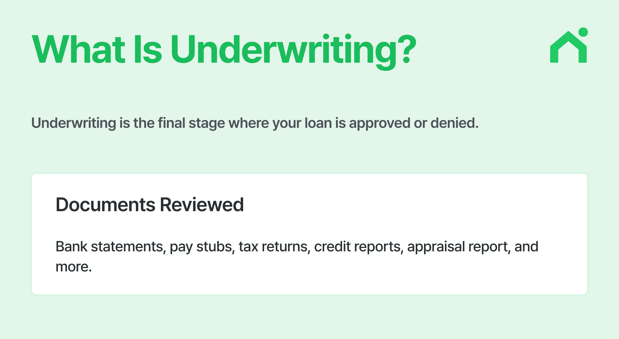 mortgage Underwriting