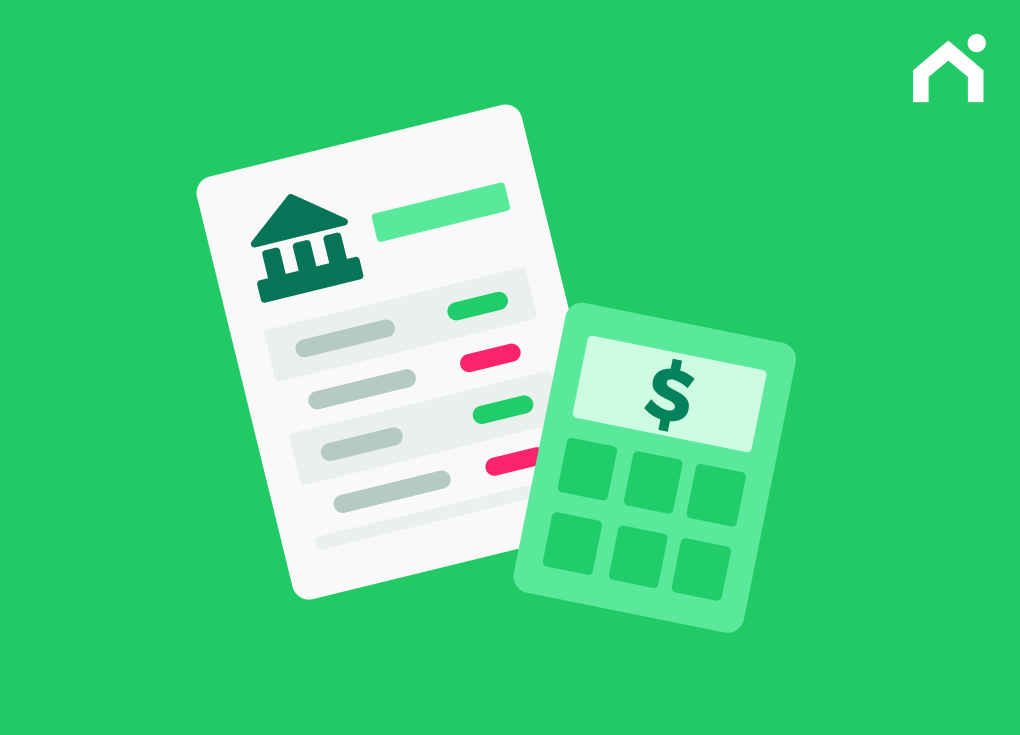 Bank statement and calculator representing qualifying income calculation