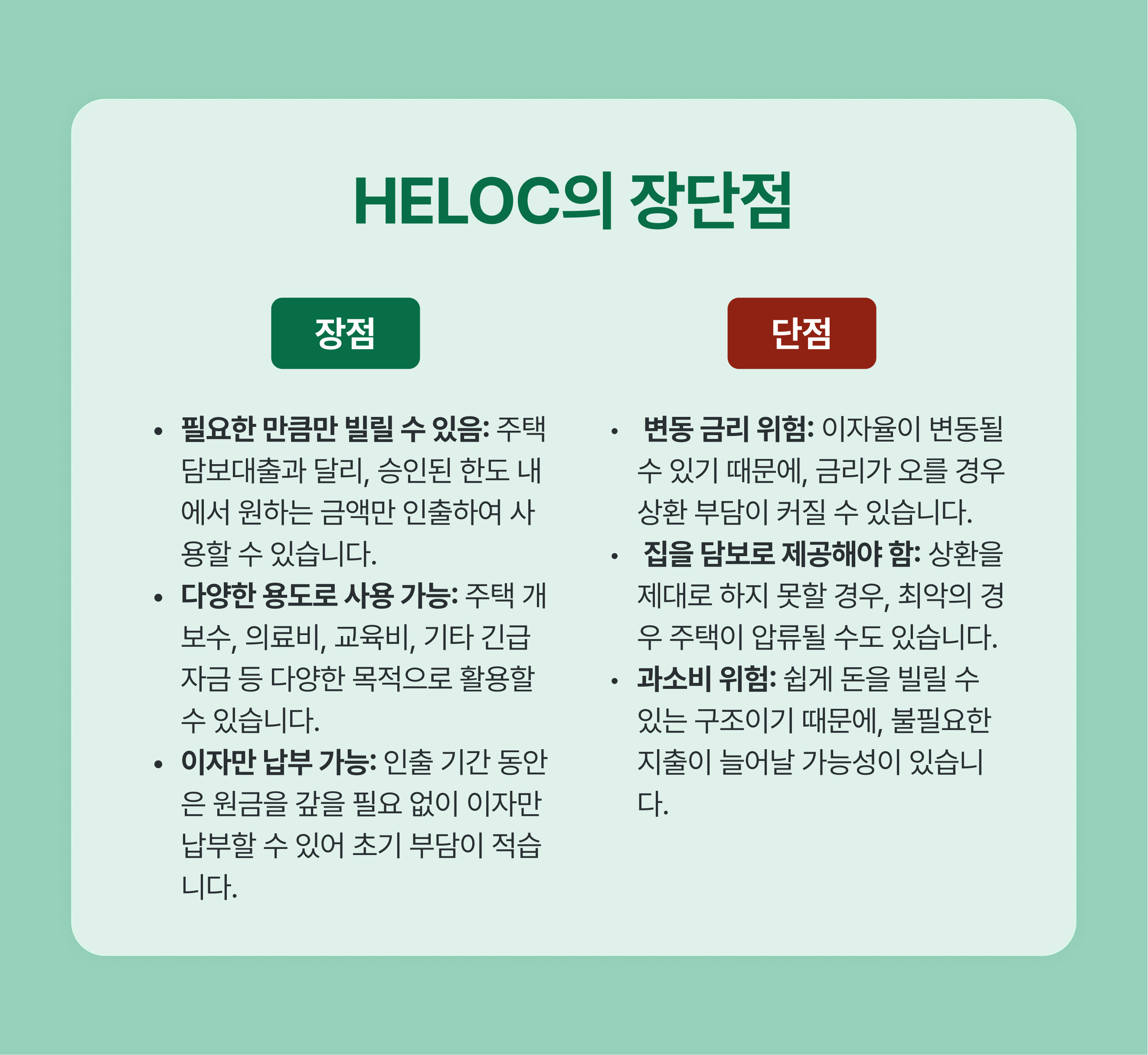 미국 주택담보대출 HELOC 완벽 가이드 | 장점, 단점, 신청 조건