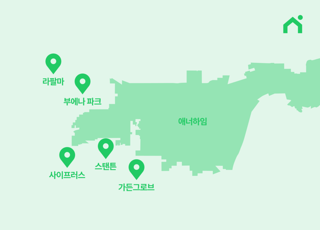 미국 애너하임 지도