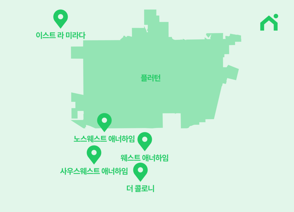 미국 풀러턴 지도