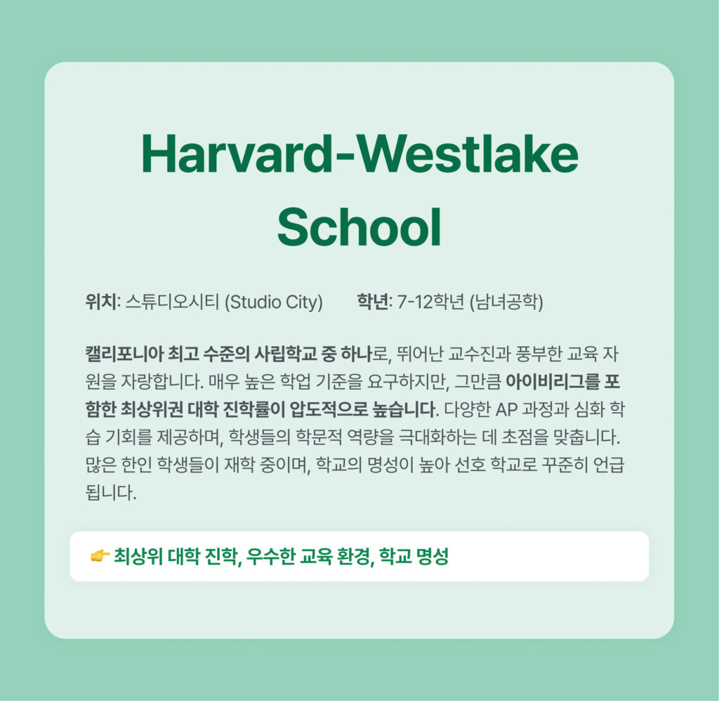 캘리포니아 한인 선호 학교