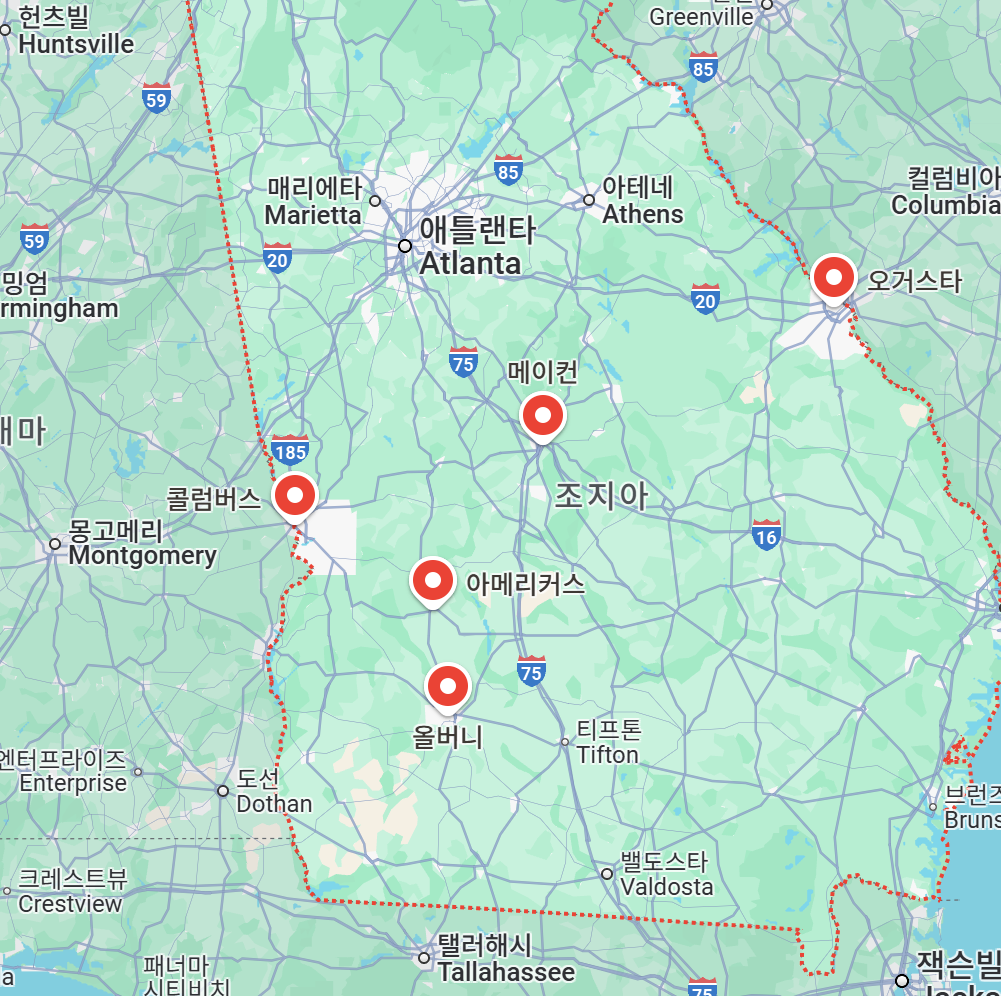 조지아 지도