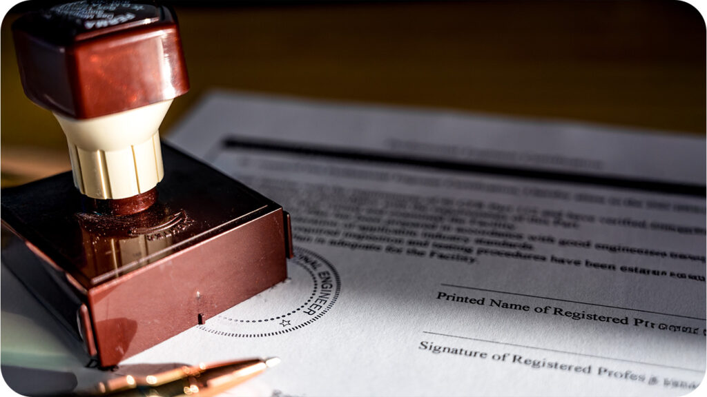 HOA Cert 승인 도장 및 서류